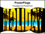 PowerPoint Template - holiday abstract text with a holiday beach scene in the background