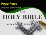 PowerPoint Template - Silver religious cross sitting on a bible