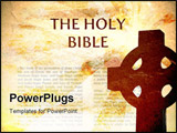 PowerPoint Template - Bible Background with cross and grungy texture