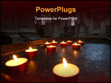 PowerPoint Template - Votive candles on an ancient holder in Santa Maria della Salute Church Venice Italy