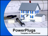 PowerPoint Template - mini house with construction drawings
