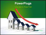 PowerPoint Template - 3D illustration of a graph with home sales going up
