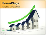 PowerPoint Template - 4D illustration of a graph with home sales going up