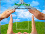 PowerPoint Template - female hands showing home symbol