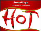 PowerPoint Template - Red hot chilli peppers spelling the word hot