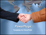PowerPoint Template - hands are meeting together for business deal