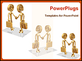 PowerPoint Template - business persons are handshaking