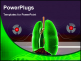 PowerPoint Template - Digital illustration of human lungs in color background