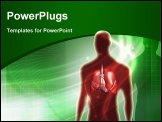 PowerPoint Template - digital illustration of a Human lungs in color background