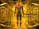 PowerPoint Template - Digital illustration of Human body in color background