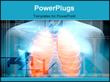 PowerPoint Template - Digital illustration of a human body and lungs in colour