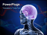 PowerPoint Template - 3d rendered x-ray illustration of a human torso and head with brain