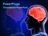 PowerPoint Template - 3d rendered anatomy illustration of the human brain