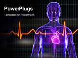 PowerPoint Template - 3d rendered anatomy illustration of a human body shape with heart