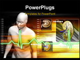 PowerPoint Template - Digital illustration of human body and kidney in colour background