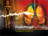 PowerPoint Template - Digital illustration of a human lungs and human body in colour background