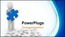 PowerPoint Template - 3d human puzzle blue business white success