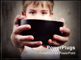 PowerPoint Template - a young boy holds out an empty bowl