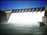 PowerPoint Template - Water pouring through flood gates of dam
