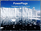 PowerPoint Template - Long iceberg wall seen from a little distance. The Iceberg still has