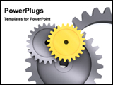 PowerPoint Template - gears over white background