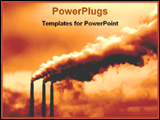 PowerPoint Template - smokey picture of power plant