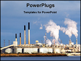 PowerPoint Template - view of a big industrial plant