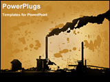 PowerPoint Template - smoke coming out from industrial chimney