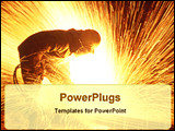 PowerPoint Template - a steel cutter inside the steel plant