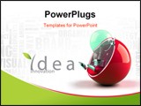 PowerPoint Template - Light bulb, could be a symbol for an idea, and being green