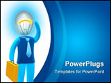 PowerPoint Template - Businessman with bulb head Concept of idea inspiration intelligence and invention