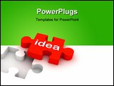 PowerPoint Template - 3d multi use idea puzzle in white background