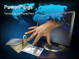 PowerPoint Template - Identity theft on the web with credit cards and social security