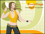 PowerPoint Template - dancing girl in abstract background