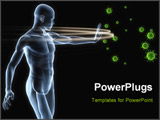 PowerPoint Template - 3d rendered illustration of a man blocking viruses
