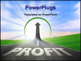 PowerPoint Template - A road turning into an arrow rising upward symbolizing growth and improvement of profit