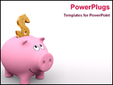 PowerPoint Template - american piggy bank and golden dollar symbol