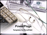 PowerPoint Template - calculator and american currency on a desk