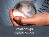 PowerPoint Template - globe holding in hand