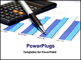 PowerPoint Template - financial bar chart with calculator and pen