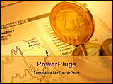 PowerPoint Template - financial report sheet and currency on a desk