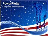 PowerPoint Template - american illustration for Independence Day on colorful background