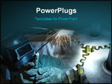 PowerPoint Template - a welder working at shipyard during day