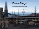 PowerPoint Template - industrial area of a nickel mill in russia.