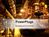 PowerPoint Template - Equipment cables and piping as found inside of a modern industrial power plant