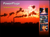 PowerPoint Template - Exhaust smoke / Air pollution / Sunrise / Silhouette / Color Toned