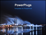 PowerPoint Template - A large industry by the water and lights