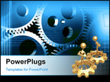 PowerPoint Template - Digital illustration of gears in a dial watch