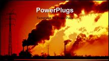 PowerPoint Template - Power plant with smoke