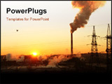 PowerPoint Template - industrial smoke in sunrise